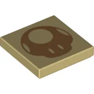 Tile 2 x 2 with Medium Nougat Super Mushroom Print