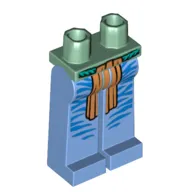 Hips and Medium Blue Long Legs with Blue Stripes, Orange Loin Cloth Print