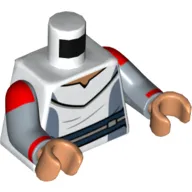 Torso, Sand Blue Accents, Dark Blue Belt, Red Stripes on Arms print, Sand Blue Arms, Nougat Hands