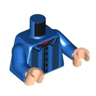 Torso, Dark Blue Stripes Shirt, Dark Red Shirt print, Blue Arms, Light Nougat Hands