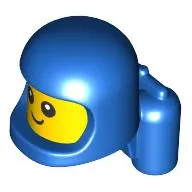 Minifig Head Special, Baby with Helmet and Airtanks, Yellow Head Pattern, Face with White Pupils print