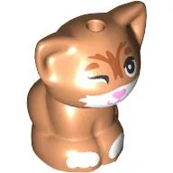 Animal, Cat, Kitten Sitting with Closed Eye, White Mouth and Paws print