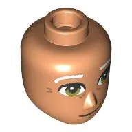 Minidoll Head Male with White Eyebrows, Olive Green Eyes, Wrinkles print