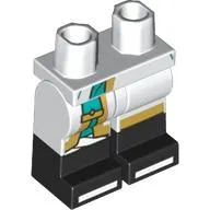 Hips with White Legs and Black Boots Pattern with Robe, Dark Turquoise/Gold Trim print