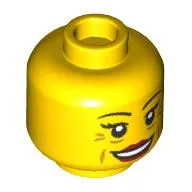 Minifig Head, Dark Red Lips, Crows Feet, Wrinkles, Smile / Shocked Open Mouth print