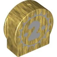 Duplo Brick 1 x 3 x 2 Round Top, Cut Away Sides with Dark Bluish Grey '2' print