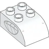 Duplo Brick 2 x 3 with Curved Top with Light Bluish Grey Insect Wing print