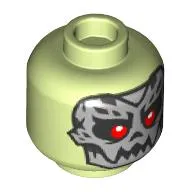 Minifig Head Bone King, Silver Skull Mask, Red Eyes print