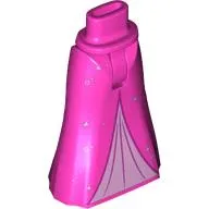 Minidoll Hips and Full Length Skirt, White Stars, Bright Pink Underdress print [Thin Hinge]