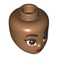 Minidoll Head, Black Eyebrows, Dark Red Eyes, Lips print