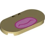 Tile Round 2 x 4 with Large Pink Lips Print