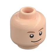 Minifig Head RM, Nougat Eyebrows, Smile/Silver Sunglasses Wink print