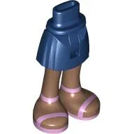 Minidoll Hips and Short Skirt with Medium Brown Legs, Metallic Pink Shoes print [Thin Hinge]