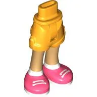 Minidoll Hips and Shorts with Warm Tan Legs, Coral Shoes, White Socks print [Thin Hinge]