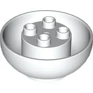 Duplo Brick Round 4 x 4 x 1 1/2, Curved Bottom