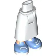 Minidoll Hips and Skirt with Ankles with White Apron, Medium Blue Shoes print