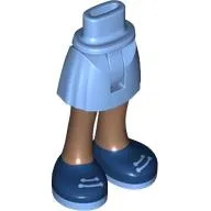 Minidoll Hips and Short Skirt with Medium Brown Legs, Dark Blue/Medium Blue Shoes print [Thin Hinge]