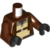 Torso Jacket, Pixelated Tan and Dark Tan Shirt print, Reddish Brown Arms, Black Hands