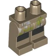 Hips and Dark Tan Legs with olive Green/Light Bluish Grey Camouflage, Black Stripes print