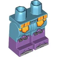 Hips with Medium Azure Legs and Medium Lavender Boots Pattern with Yellow/Orange Sash, Laced Knee Pads, Silver Toes print