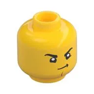 Minifig Head Cooper, Determined Crooked Smile / Close Eyes Sleeping print