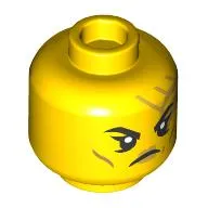 Minifig Head Empress Beatrix, Gold Circuitry, Angry Open Mouth Teeth/Close Mouth print