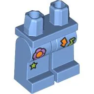 Hips and Medium Blue Legs with Lavender/Orange Flower, Limes Shapes print