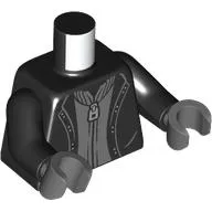 Torso, Jacket, Dark Bluish Grey Sweater, Zipper print, Black Arms, Dark Bluish Gray Hands