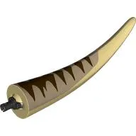 Animal Body Part, Dinosaur, Tyrannosaurus Rex Tail, with Pin, Dark Tan Top and Dark Brown Stripes Print