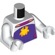 Torso, Dark Purple Chest, Yellow Ghost-Spider Logo print, White Arms and Hands