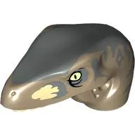 Animal Body Part, Dinosaur, Raptor Head with Tan Teeth and Sand Blue Blotches Print