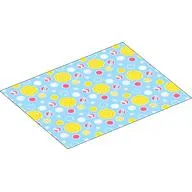 Duplo Blanket 8 x 10 with Pink / Medium Blue Decorations, Yellow Flowers print