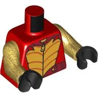 Torso, Yellow Armor, Necklace, Dark Red Belt print, Pearl Gold Arms, Black Hands