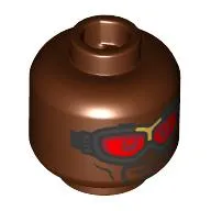 Minifig Head Falcon, Black Beard, Silver Goggles, Red Glasses print