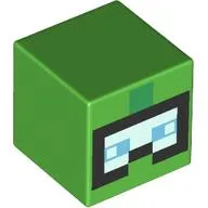 Minifig Head Special, Cube with Black Diving Mask, Bright Light Blue Visor print