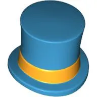 Top Hat with Bright Light Orange Band print