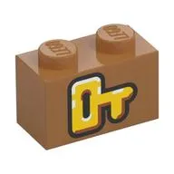 Brick 1 x 2 with Yellow Key Print