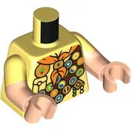 Torso, Dual Molded Arms, Scout Uniform, Dark Brown Belt with Buttons, Orange Scarf Print, Bright Light Yellow Sleeves Pattern, Light Nougat Arms and Hands