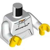 Torso Hoodie, Black 'MCLAREN' print, White Arms, Yellow Hands