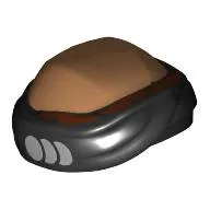 Headwear Black Turban with Light Bluish grey Circles, Dark Brown Markings print