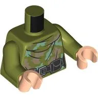 Torso, Sand Green/Dark Tan Camouflage, Black Utility Belt print, Olive Green Arms, Light Nougat Hands