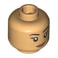 Minifig Head Romilda Vane, Peach Lips, Thin Smile, Pouted Lips print