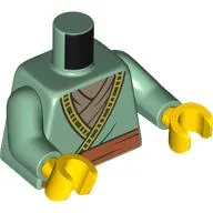 Torso Robe, Dark Tan Undershirt, Dark Orange Sash Belt Print, Sand Green Arms, Yellow Hands