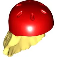 Hair and Helmet, Long with Red Helmet Pattern