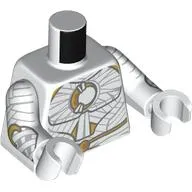 Torso, Light Bluish Grey Wrappings, Gold Crest, Belt print, White Arms and Hands