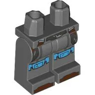 Hips and Dark Bluish Gray Legs with Silver Straps, Dark Azure Knees, Reddish Brown Toes print