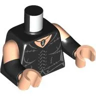 Torso, Dual Molded Arms, Stitches, Necklace with Silver Pendant print, Light Nougat Sleeves Pattern, Black Arms, Light Nougat Hands