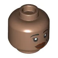 Minifig Head Asisat Oshoala, Black Eyebrows, Beauty Mark, Dark Red Lips, Closed Mouth Smile / Open Mouth Smile print