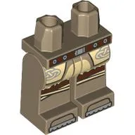 Hips and Dark Tan Legs with Reddish brown Belt, Knee Wraps, Silver Belt Buckle, Tan Tunic, Keltic Knots print