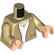 Torso, Sweater, White Shirt, Gold necklace Print, Tan Arms, Light Nougat Arms